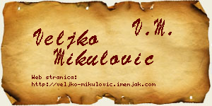 Veljko Mikulović vizit kartica